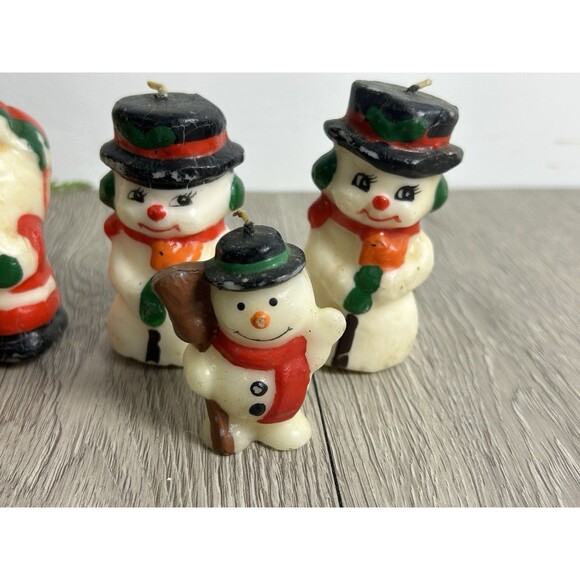 Vintage Russ Christmas Candle Figurines Santa Snowman Lot Of 6 Unused READ - Picture 2 of 15